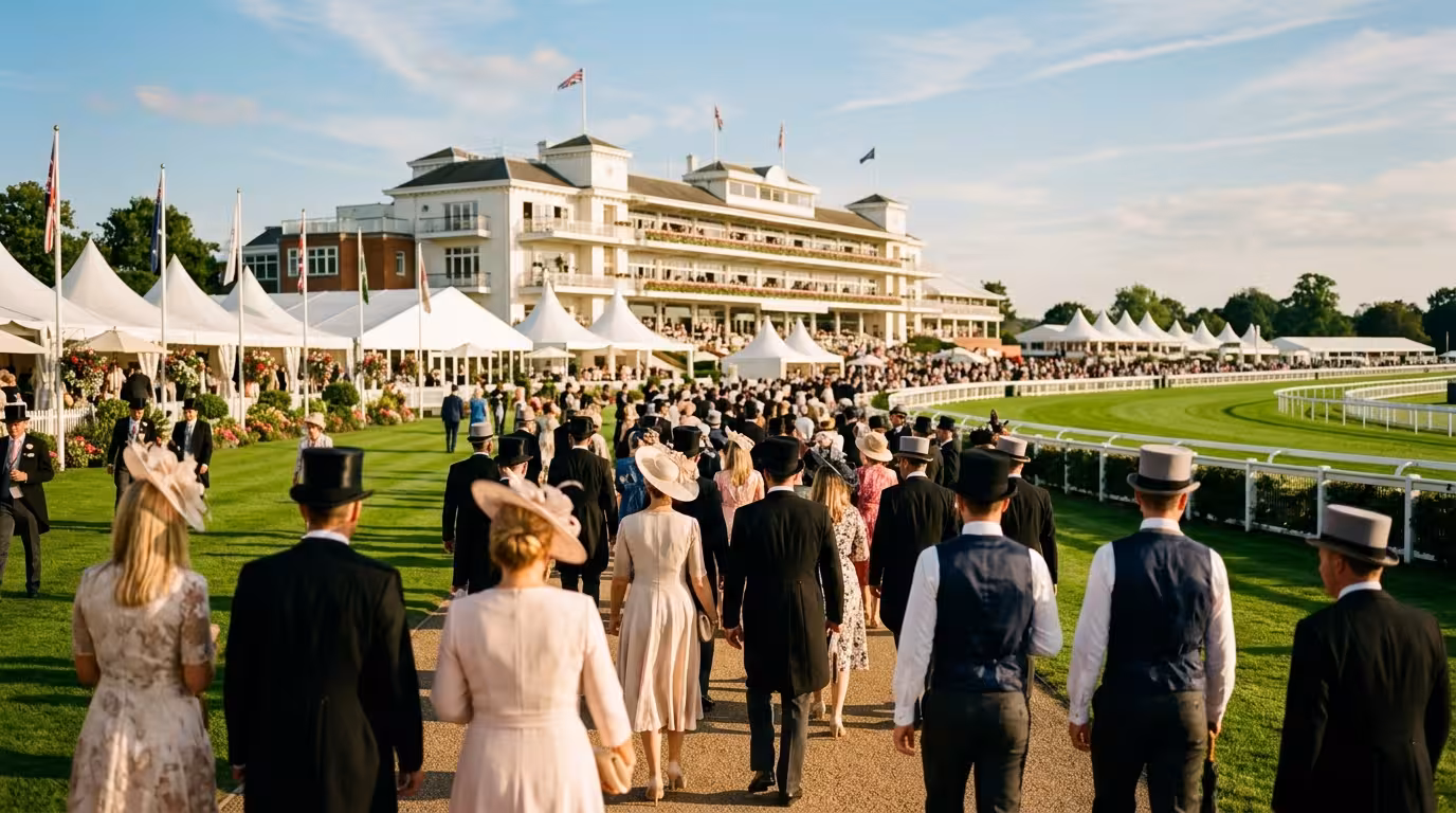 Elegant crowds at Royal Ascot — prestigious London event popular with wealthy sugar daddies
